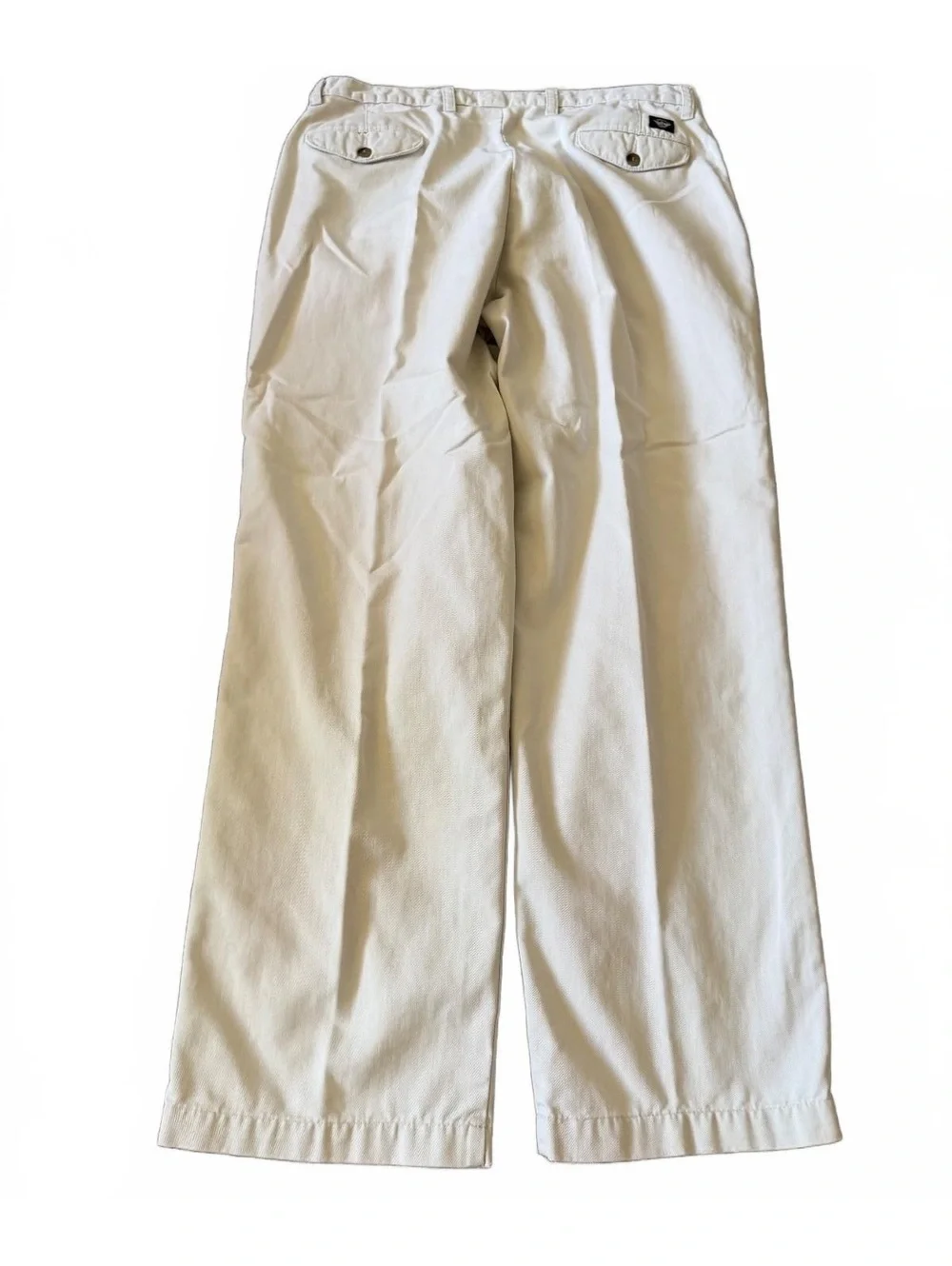 Dockers Men’s 38x32 White Khaki Pants Straight Leg Flat Front Casual Cotton